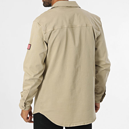 American People - Chan Beige Shirt Met Lange Mouwen