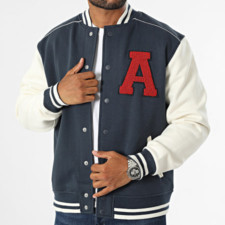 American People - Giacca bomber blu navy bianco