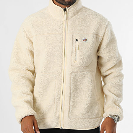 Dickies - A4YEE Licht Beige Fleece Jas met Ritssluiting