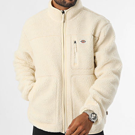 Dickies - A4YEE Licht Beige Fleece Jas met Ritssluiting