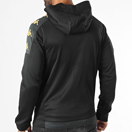 Kappa - Grevolo 311F5FW Gestreepte Hooded Zip Jas Zwart Goud