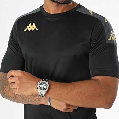 Kappa - Camiseta a rayas Gianto 351F4LW Negro Oro