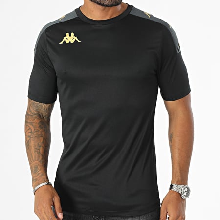 Kappa - T-shirt met strepen Gianto 351F4LW Zwart Goud