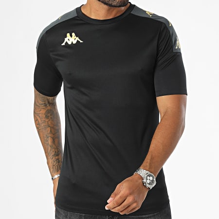 Kappa - Camiseta a rayas Gianto 351F4LW Negro Oro