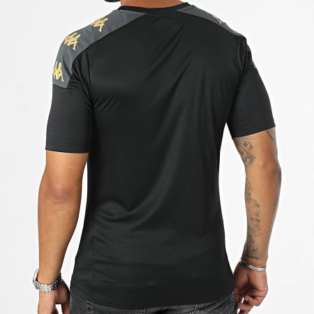 Kappa - T-shirt met strepen Gianto 351F4LW Zwart Goud