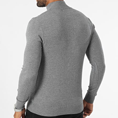 KZR - Maglione con collo a zip grigio Heather