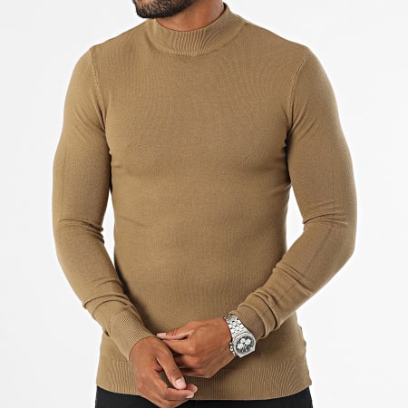 KZR - Pull Col Cheminée Camel