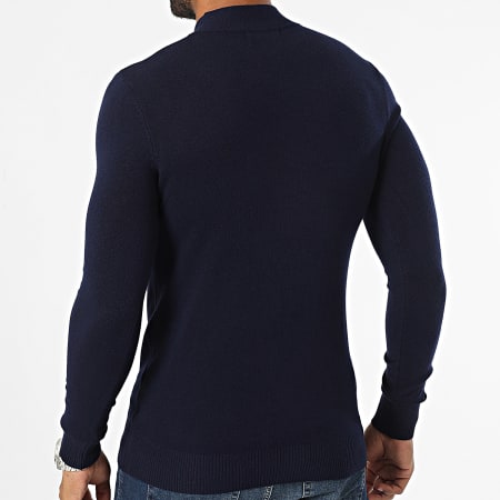 KZR - Maglione blu navy con collo a imbuto