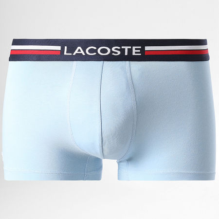 Lacoste - Lot De 3 Boxers Logo Brodé Crocodile Bleu Clair Bleu Roi Bleu Marine