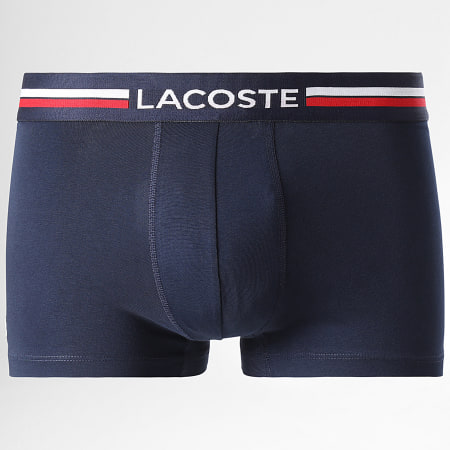 Lacoste - Lot De 3 Boxers Logo Brodé Crocodile Bleu Clair Bleu Roi Bleu Marine
