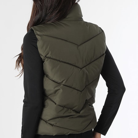 Only - Doudoune Sans Manches Femme Finno Vert Kaki