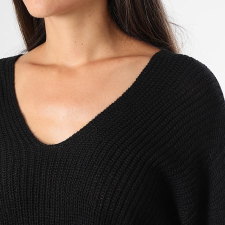 Only - Justy Maya Jersey de mujer con cuello en V Negro