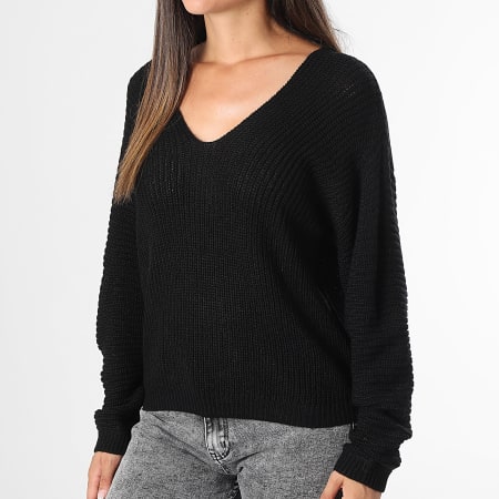 Only - Justy Maya Jersey de mujer con cuello en V Negro