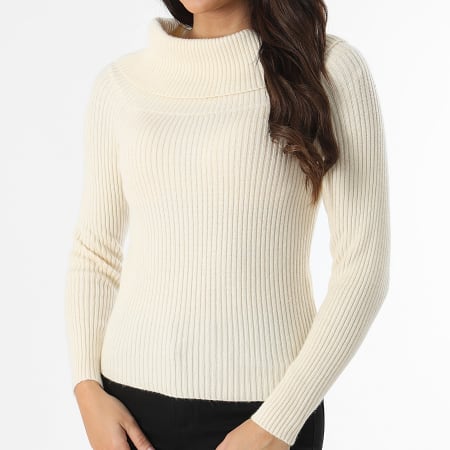 Only - Katia Jersey Cuello Bardot Mujer Beige