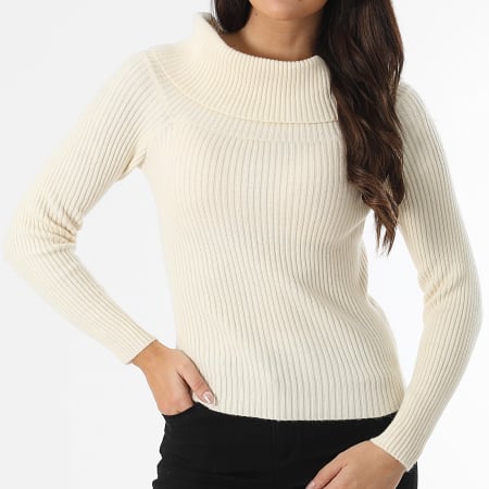 Only - Katia Jersey Cuello Bardot Mujer Beige