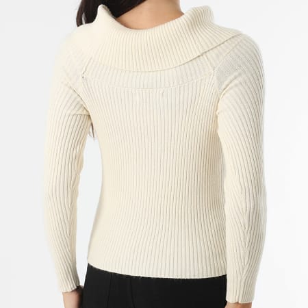 Only - Katia Jersey Cuello Bardot Mujer Beige