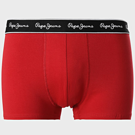 Pepe Jeans - Juego de 3 calzoncillos PMU11171 Negro Rojo Gris Heather