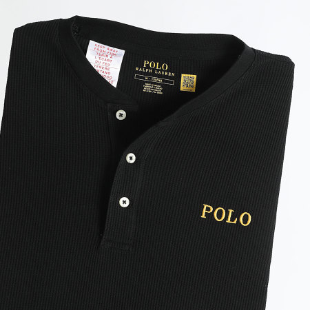 Polo Ralph Lauren - Textured Long Sleeve Tee Waffle Original Player Zwart