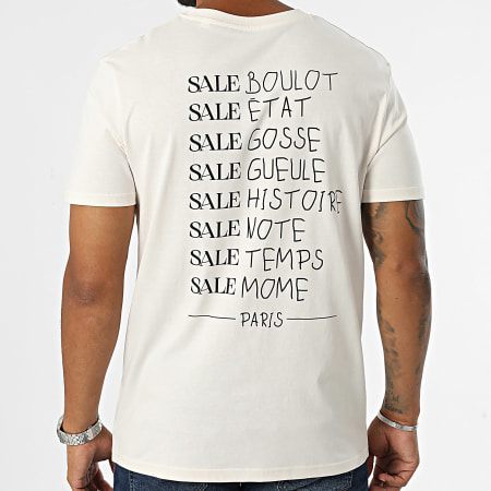 Sale Môme Paris - Camiseta Venta Listado Beige Negro