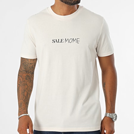 Sale Môme Paris - Camiseta Venta Listado Beige Negro