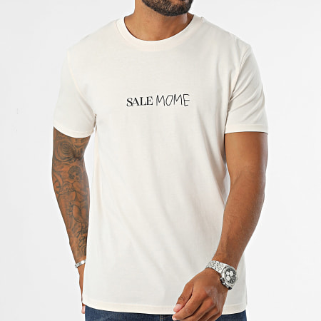 Sale Môme Paris - Camiseta Venta Listado Beige Negro