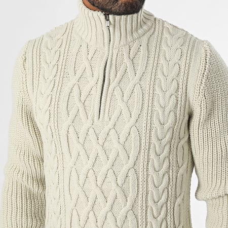 Superdry - Jacob Cable Zip Neck Sweater M6110639A Beige