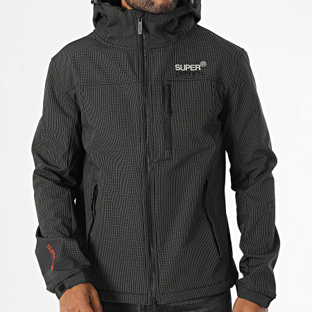 Superdry - Trekker M5011924A Hood Ripstop Softshell Zip Jacket Zwart