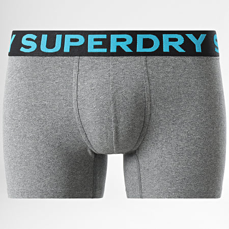 Superdry - Juego de 3 M3110452A Calzoncillos bóxer gris jaspeado