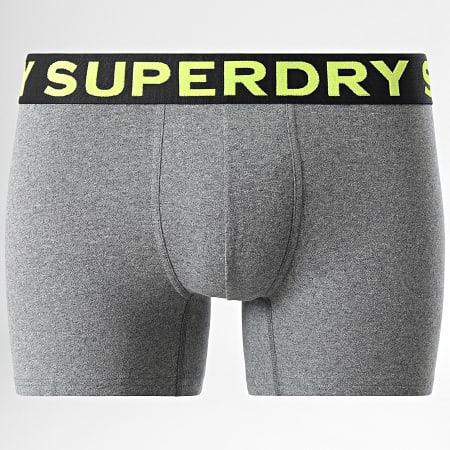 Superdry - Juego de 3 M3110452A Calzoncillos bóxer gris jaspeado