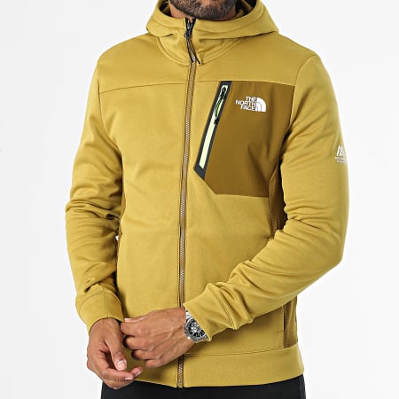 The North Face - Felpa con zip e cappuccio in pile A893Q Giallo Senape