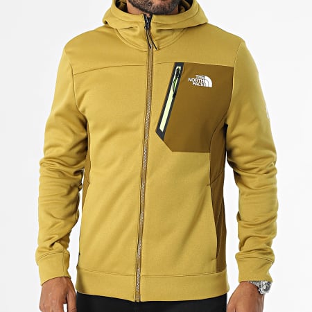 The North Face - Sudadera con capucha y cremallera A893Q Amarillo Mostaza