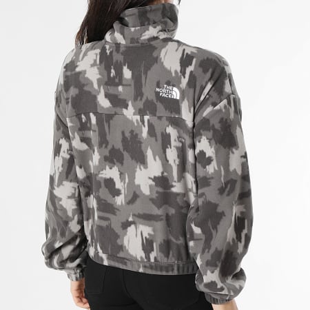 The North Face - Sweat Col Zippé Femme Ma Fleece Print A893H Gris Camouflage