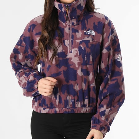 The North Face - Sweat Col Zippé Femme Ma Fleece Print A893H Violet Camouflage