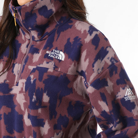 The North Face - Sweat Col Zippé Femme Ma Fleece Print A893H Violet Camouflage