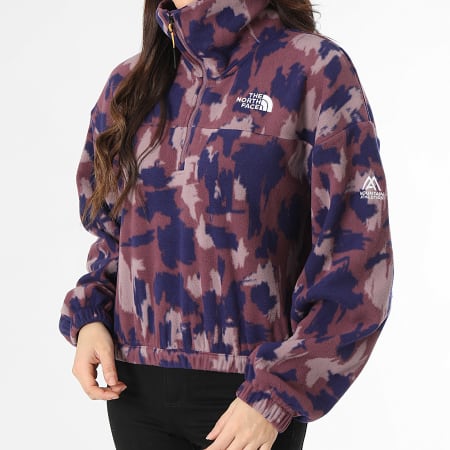 The North Face - Sweat Col Zippé Femme Ma Fleece Print A893H Violet Camouflage