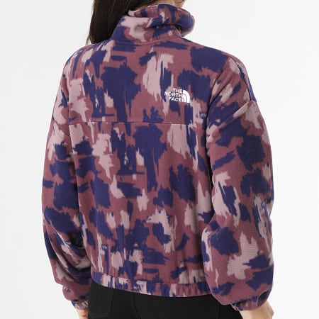 The North Face - Sweat Col Zippé Femme Ma Fleece Print A893H Violet Camouflage