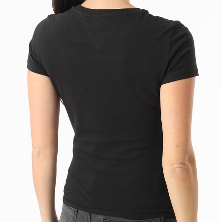 Tommy Jeans - Dames Essential Logo Slim Tee 8800 Zwart