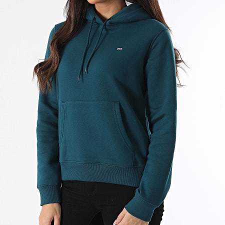 Tommy Jeans - Sudadera de mujer con capucha Flag Regular 9958 Petroleum Blue