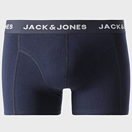 Jack And Jones - Lot De 3 Boxers Teo Solid Bleu Marine Vert Kaki Bordeaux