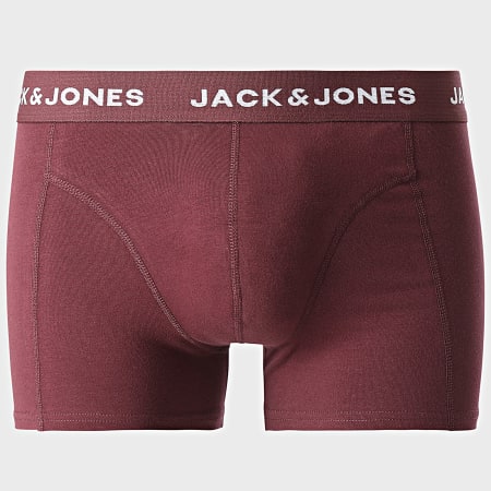 Jack And Jones - Juego de 3 bóxers Teo Solid Navy Green Khaki Bordeaux