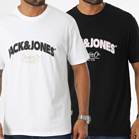 Jack And Jones - Set di 2 magliette Bronx bianche e nere