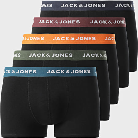 Jack And Jones - Juego de 5 bóxers Oliver Solid Negro