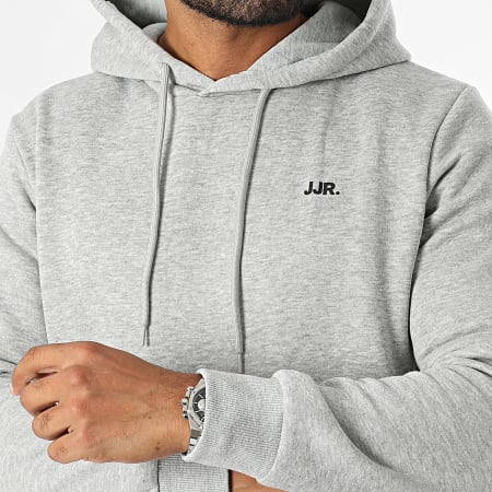 JJREBEL - Sweat Capuche Rebel Logo Gris Chiné