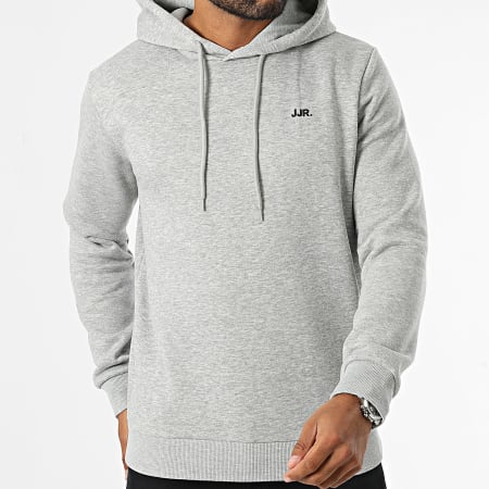 JJREBEL - Sweat Capuche Rebel Logo Gris Chiné