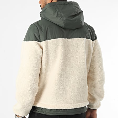 K-Way - Le Vrai 3.0 Jildaz Orsetto Chaqueta Sherpa con capucha y cremallera K71341W Beige Verde Caqui