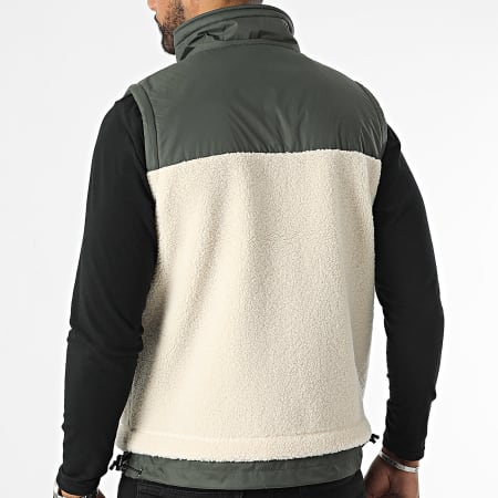 K-Way - Veste Sherpa Sans Manches Le Vrai 3.0 Jile Orsetto K71343W Beige Vert Kaki