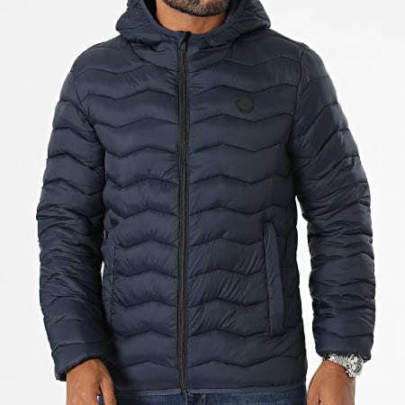 Kymaxx - Marineblauwe jas met capuchon