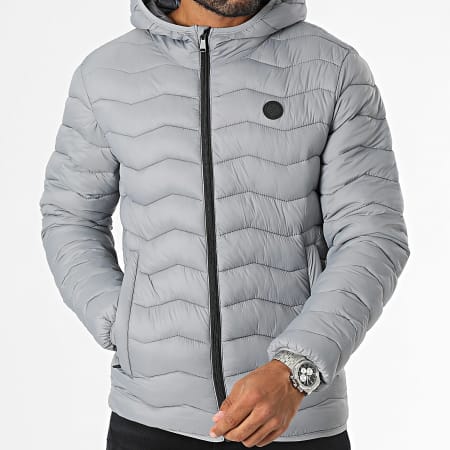 Kymaxx - Chaqueta gris con capucha