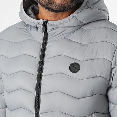 Kymaxx - Chaqueta gris con capucha