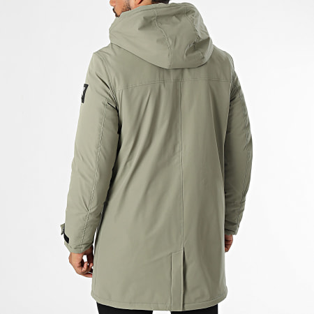 Kymaxx - Parka con cappuccio verde cachi chiaro